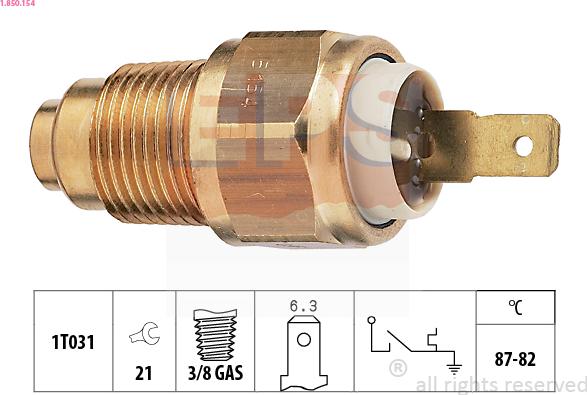 EPS 1.850.154 - Термовыключатель, вентилятор радиатора / кондиционера autosila-amz.com