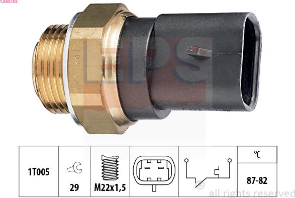 EPS 1.850.102 - Термовыключатель, вентилятор радиатора / кондиционера autosila-amz.com
