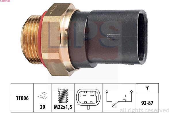 EPS 1.850.187 - Термовыключатель, вентилятор радиатора / кондиционера autosila-amz.com