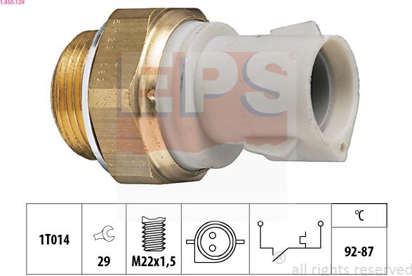 EPS 1.850.129 - Термовыключатель, вентилятор радиатора / кондиционера autosila-amz.com