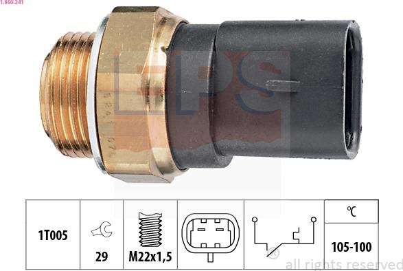 EPS 1.850.241 - Термовыключатель, вентилятор радиатора / кондиционера autosila-amz.com