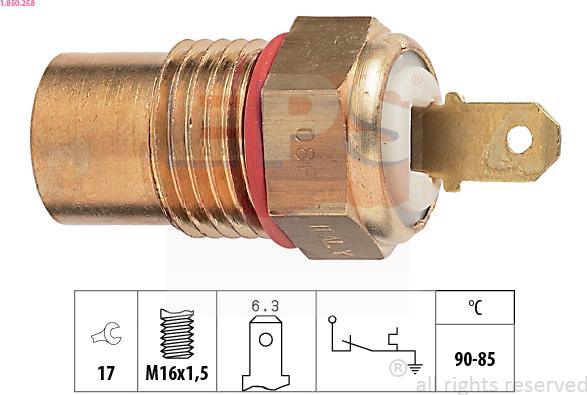 EPS 1.850.258 - Термовыключатель, вентилятор радиатора / кондиционера autosila-amz.com