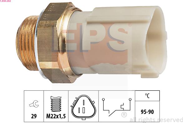 EPS 1.850.262 - Термовыключатель, вентилятор радиатора / кондиционера autosila-amz.com