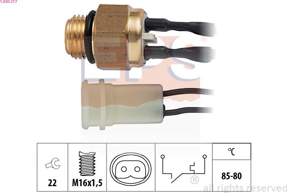 EPS 1.850.217 - Термовыключатель, вентилятор радиатора / кондиционера autosila-amz.com