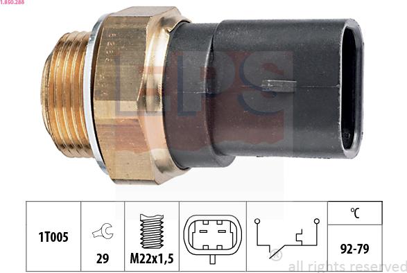 EPS 1.850.288 - Термовыключатель, вентилятор радиатора / кондиционера autosila-amz.com