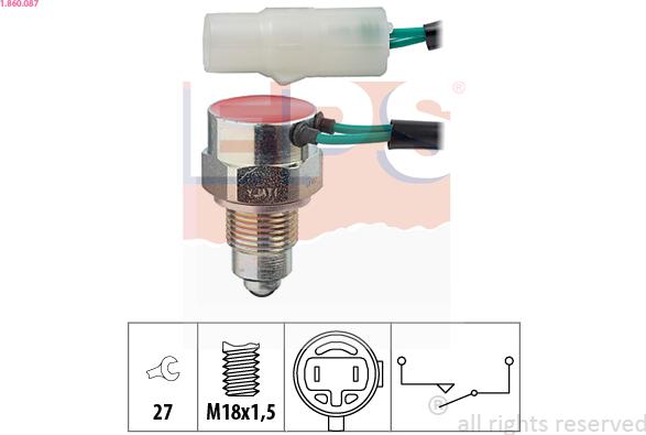 EPS 1.860.087 - Датчик, переключатель, фара заднего хода autosila-amz.com