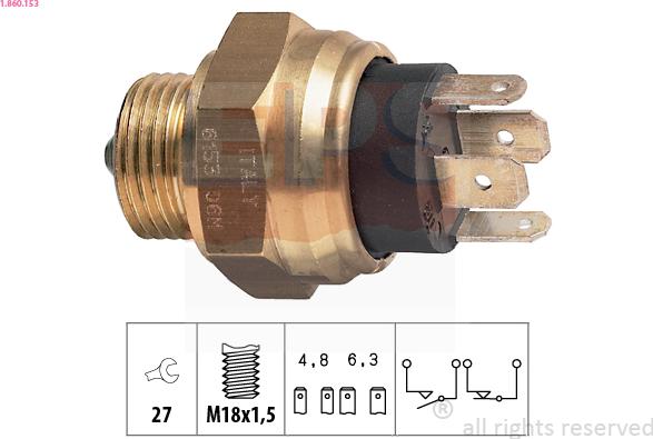 EPS 1.860.153 - Датчик, переключатель, фара заднего хода autosila-amz.com