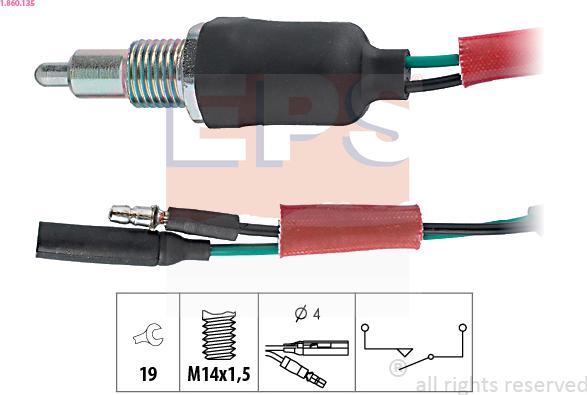 EPS 1.860.135 - Датчик, переключатель, фара заднего хода autosila-amz.com