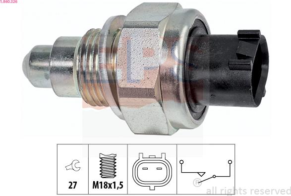 EPS 1.860.326 - Датчик, переключатель, фара заднего хода autosila-amz.com
