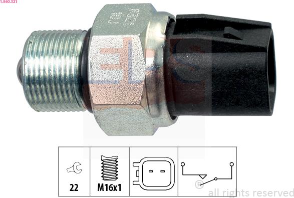 EPS 1.860.321 - Датчик, переключатель, фара заднего хода autosila-amz.com