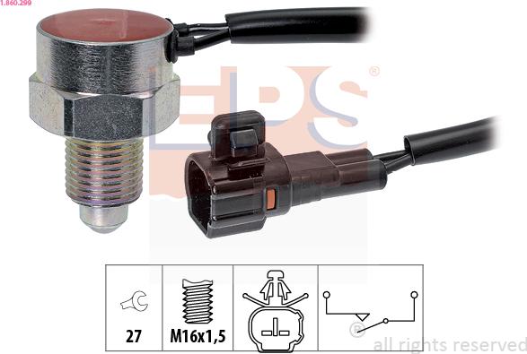 EPS 1.860.299 - Датчик, переключатель, фара заднего хода autosila-amz.com
