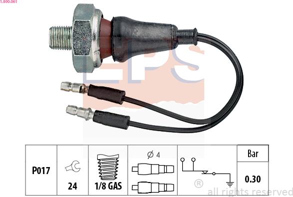 EPS 1.800.061 - Датчик, давление масла autosila-amz.com