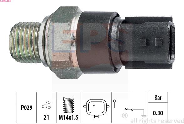 EPS 1.800.181 - Датчик лампы давления масла Logan-I/II, Sandero-I/II 8-клап. двигатели 1,6л (K7M autosila-amz.com