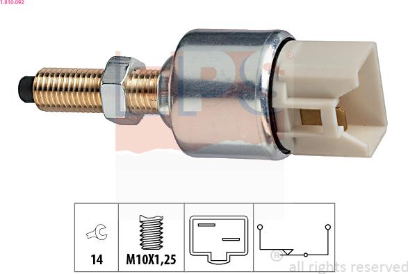 EPS 1.810.092 - Выключатель фонаря сигнала торможения autosila-amz.com