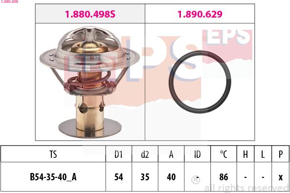 EPS 1.880.498 - Термостат охлаждающей жидкости / корпус autosila-amz.com