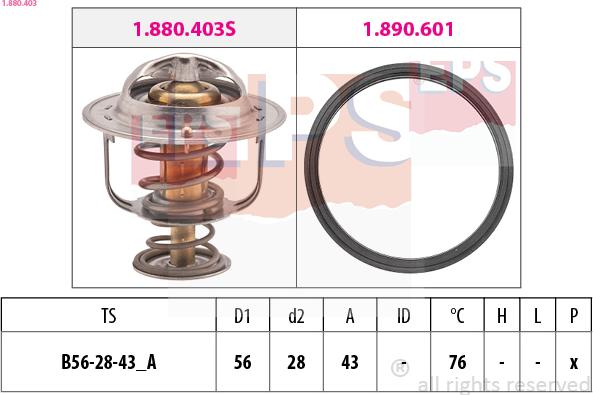 EPS 1.880.403 - Термостат охлаждающей жидкости / корпус autosila-amz.com