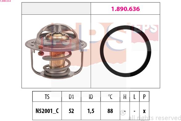 EPS 1.880.554 - Термостат охлаждающей жидкости / корпус autosila-amz.com
