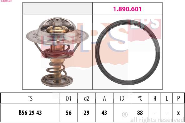 EPS 1.880.553 - Термостат охлаждающей жидкости / корпус autosila-amz.com