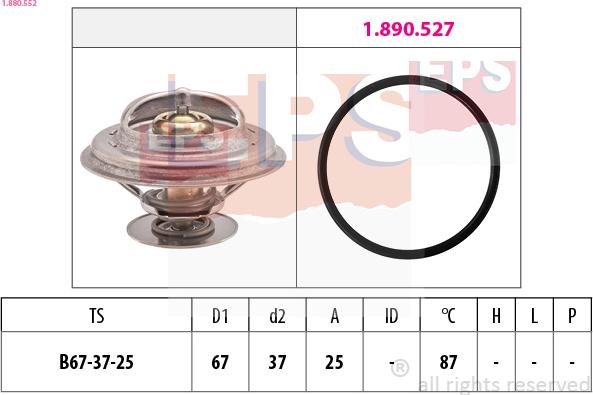 EPS 1.880.552 - Термостат охлаждающей жидкости / корпус autosila-amz.com