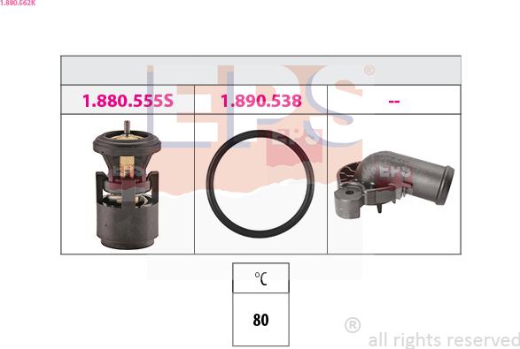 EPS 1.880.562K - Термостат охлаждающей жидкости / корпус autosila-amz.com