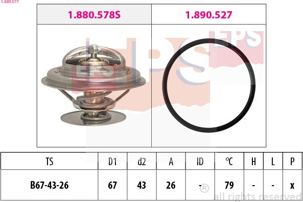 EPS 1.880.577 - Термостат охлаждающей жидкости / корпус autosila-amz.com