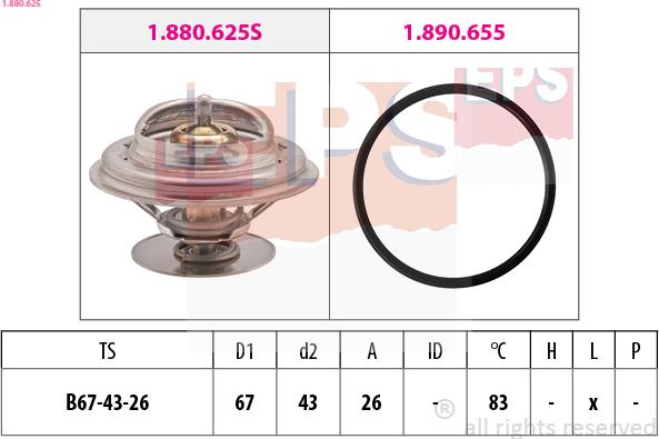 EPS 1.880.625 - Термостат охлаждающей жидкости / корпус autosila-amz.com