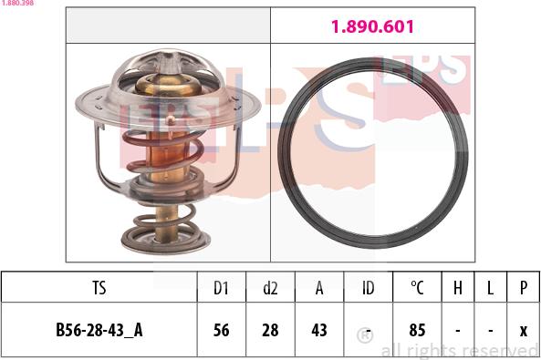 EPS 1.880.398 - Термостат охлаждающей жидкости / корпус autosila-amz.com