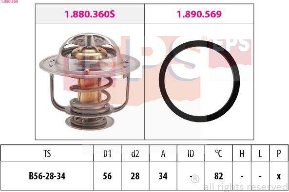 EPS 1.880.360 - Термостат охлаждающей жидкости / корпус autosila-amz.com