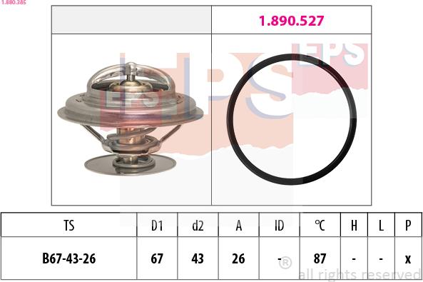 EPS 1.880.385 - Термостат охлаждающей жидкости / корпус autosila-amz.com