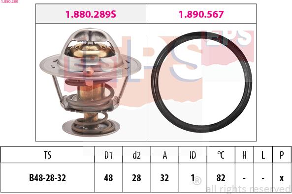 EPS 1.880.289 - Термостат охлаждающей жидкости / корпус autosila-amz.com