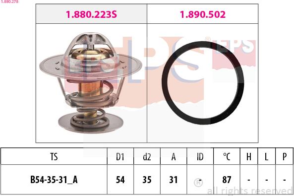 EPS 1.880.278 - Термостат охлаждающей жидкости / корпус autosila-amz.com