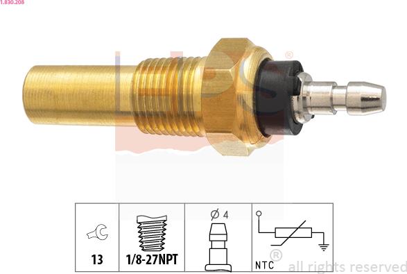EPS 1.830.208 - датчик температуры двигателя сенсорный autosila-amz.com