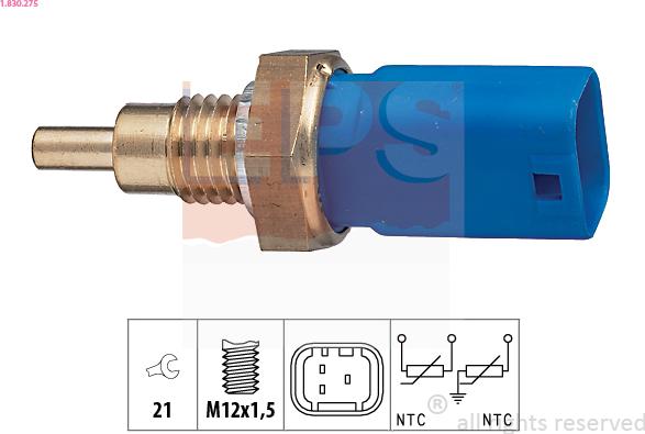EPS 1.830.275 - Датчик, температура охлаждающей жидкости autosila-amz.com