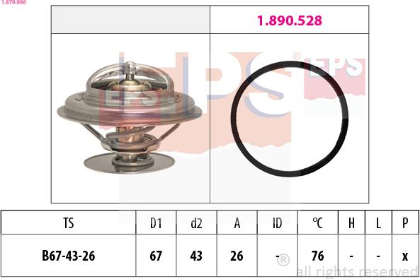 EPS 1.879.996 - Термостат охлаждающей жидкости / корпус autosila-amz.com