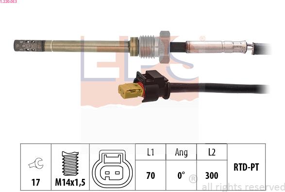 EPS 1.220.053 - Датчик, температура выхлопных газов autosila-amz.com