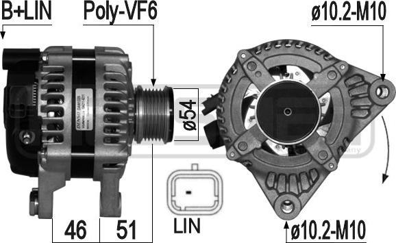 ERA 210973 - Генератор autosila-amz.com