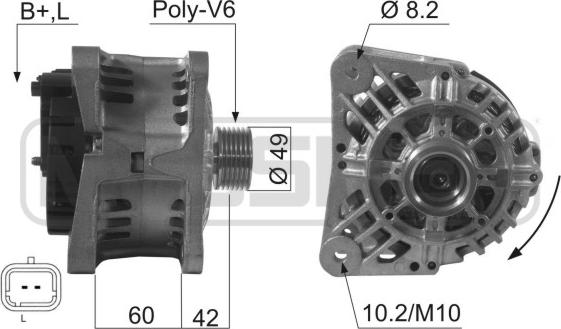 ERA 210480 - Генератор ! \NISSAN, OPEL, RENAULT LAGUNA II 1.8 16V (01>05), LAGUNA II 1.8 16V (01>07), LAGUNA II 2 autosila-amz.com