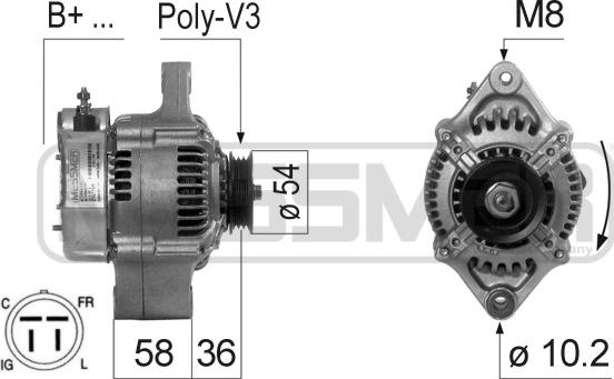 ERA 210119R - Генератор autosila-amz.com