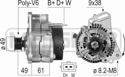 ERA 210121 - 210121 Генератор VW GOLF III/PASSAT 1.4-2.0 -00 90A autosila-amz.com