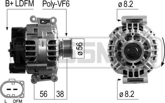 ERA 210704 - генератор 120А Audi A4/A6 3.0 97-06 autosila-amz.com