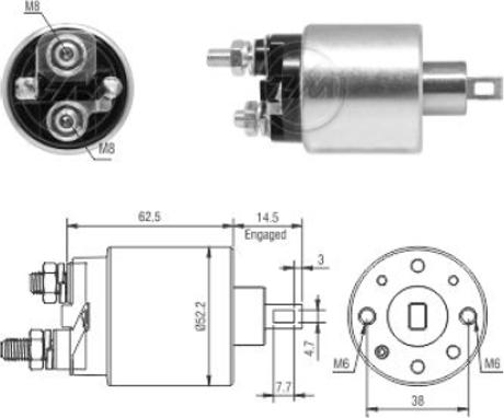 ERA ZM3710 - Тяговое реле, соленоид, стартер autosila-amz.com