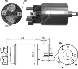 ERA ZM981 - Тяговое реле, соленоид, стартер autosila-amz.com