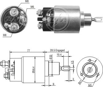 ERA ZM6973 - Тяговое реле, соленоид, стартер autosila-amz.com