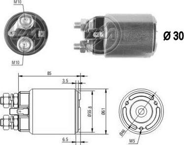 ERA ZM654 - Тяговое реле, соленоид, стартер autosila-amz.com