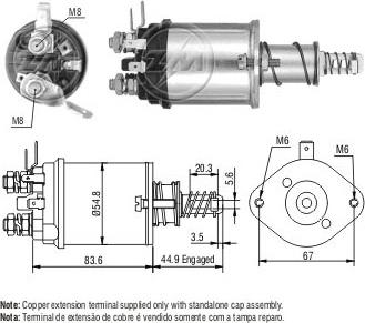 ERA ZM1615 - Тяговое реле, соленоид, стартер autosila-amz.com