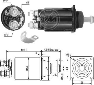 ERA ZM832 - Тяговое реле, соленоид, стартер autosila-amz.com