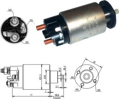 ERA ZM3993 - Тяговое реле, соленоид, стартер autosila-amz.com