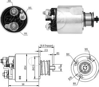 ERA ZM7492 - Тяговое реле, соленоид, стартер autosila-amz.com