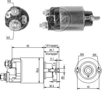 ERA ZM705 - Тяговое реле, соленоид, стартер autosila-amz.com