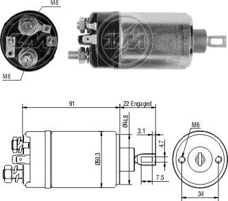 ERA ZM724 - Тяговое реле, соленоид, стартер autosila-amz.com